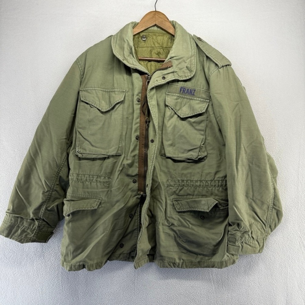Vintage M65 Jacket men's Medium Green Cold Weather Liner Military Surplus Field
